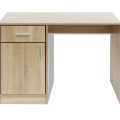 Meubles De Bureau-vidaXL Bureau avec tiroir et placard Chêne 100x40x73 cm Ch&ecirc;ne