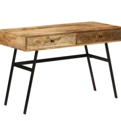 Meubles De Bureau-vidaXL Bureau avec tiroirs Bois solide de manguier 110x50x76 cm