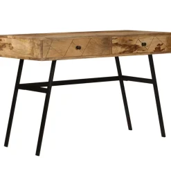 Meubles De Bureau-vidaXL Bureau avec tiroirs Bois solide de manguier 110x50x76 cm