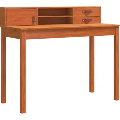 Meubles De Bureau-vidaXL Bureau avec tiroir 110 x 50 x 93 cm Pin massif Cire marron