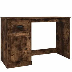 vidaXL Bureau avec tiroir chêne fumé 115x50x75 cm bois d'ingénierie