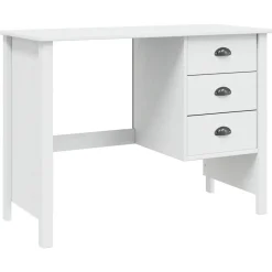 Meubles De Bureau-vidaXL Bureau avec tiroirs Hill 100 x 45 x 74 cm Pin massif Blanc