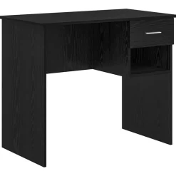 Meubles De Bureau-vidaXL Bureau avec tiroir Chêne noir 90 x 49 x 75 cm Bois d'ingénierie Ch&ecirc;ne noir