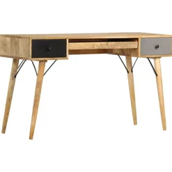 vidaXL Bureau avec tiroirs 130x50x80 cm Bois solide de manguier