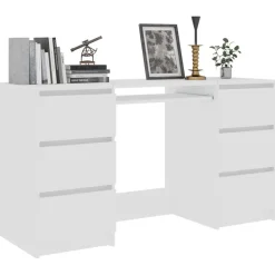 Meubles De Bureau-vidaXL Bureau 140x50x77 cm Bois d'ingénierie Blanc