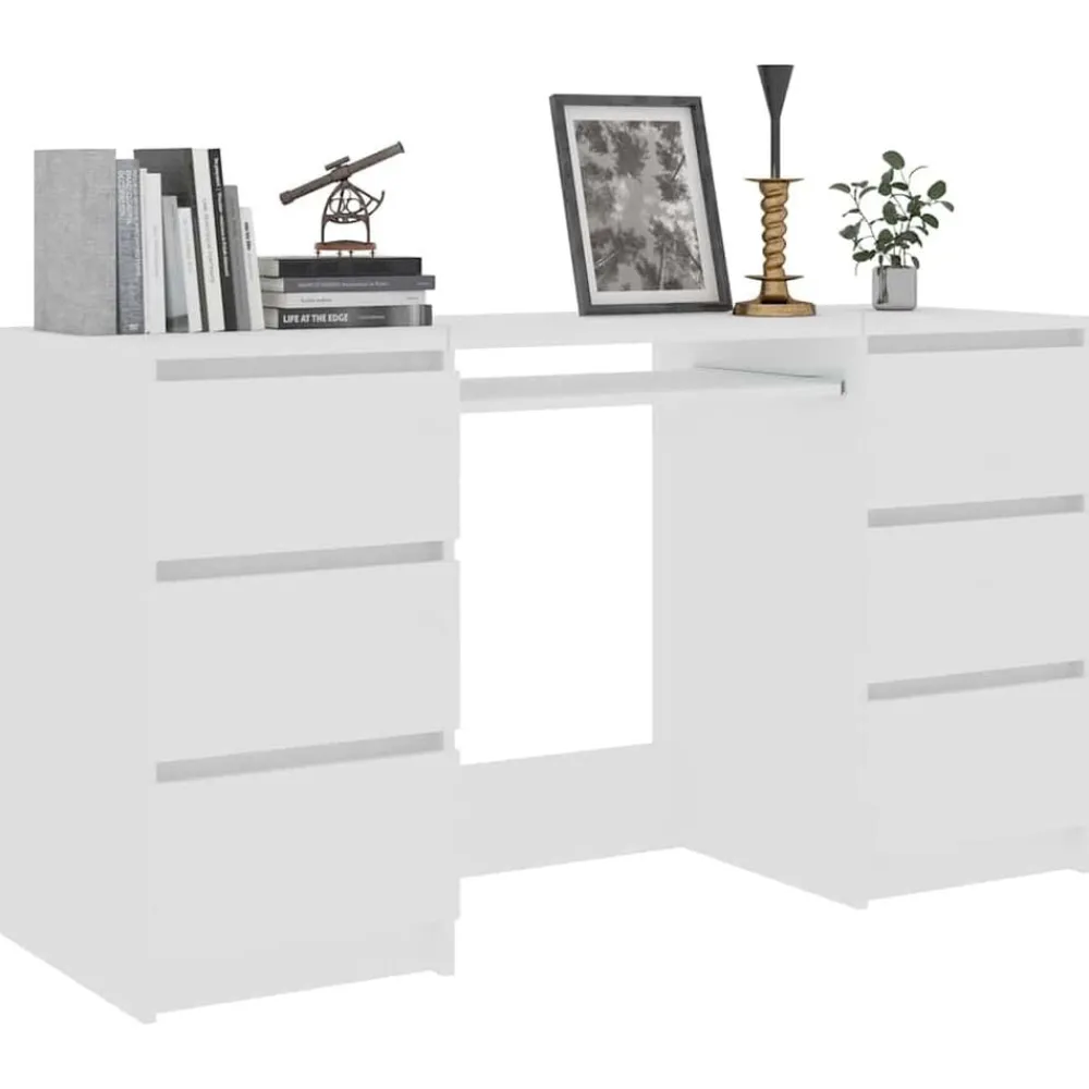 Meubles De Bureau-vidaXL Bureau 140x50x77 cm Bois d'ingénierie Blanc