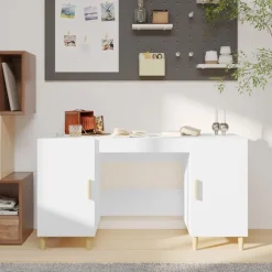 Meubles De Bureau-vidaXL Bureau 140x50x75 cm Bois d'ingénierie Blanc