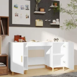 Meubles De Bureau-vidaXL Bureau 140x50x75 cm Bois d'ingénierie Blanc