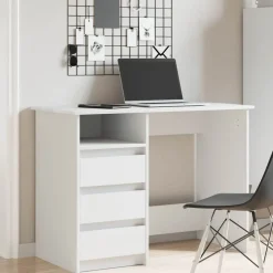 Meubles De Bureau-vidaXL Bureau 102x50x75 cm bois d'ingénierie Blanc