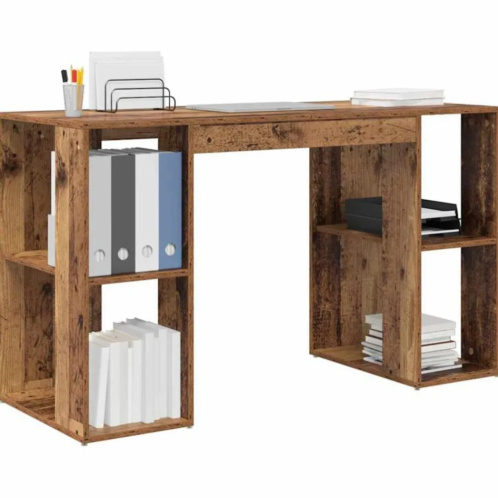 Meubles De Bureau-vidaXL Bureau 130 x 50.5 x 75 cm Bois d'ingénierie Bois ancien