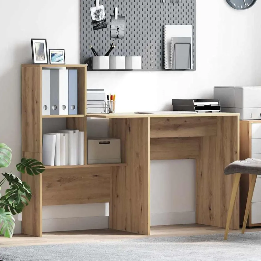 Meubles De Bureau-vidaXL Bureau Chêne artisanal 131,5 x 50 x 106,5 cm Bois d'ingénierie chêne artisanal