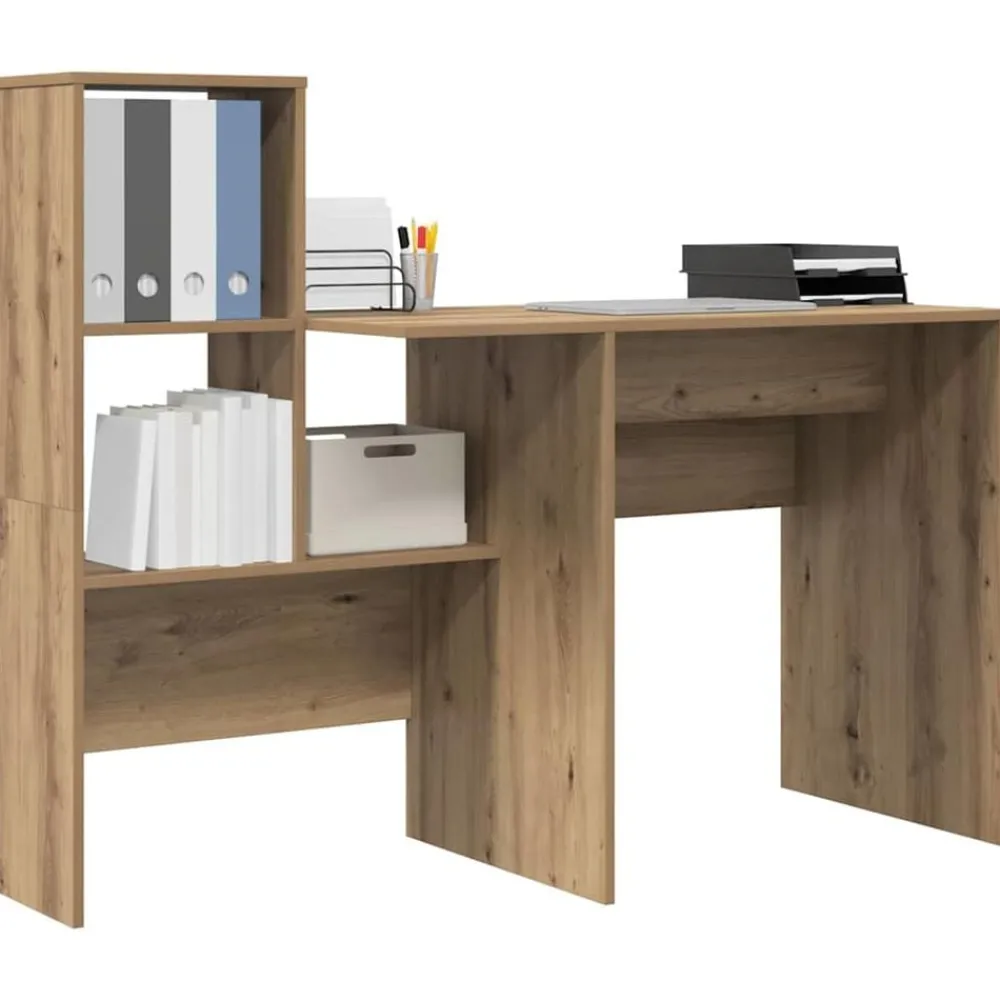 Meubles De Bureau-vidaXL Bureau Chêne artisanal 131,5 x 50 x 106,5 cm Bois d'ingénierie chêne artisanal