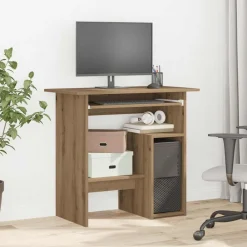 vidaXL Bureau chêne artisanal 80x45x74 cm bois d'ingénierie