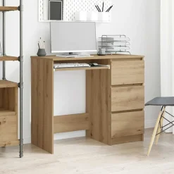 vidaXL Bureau chêne artisanal 90x45x76 cm bois d'ingénierie