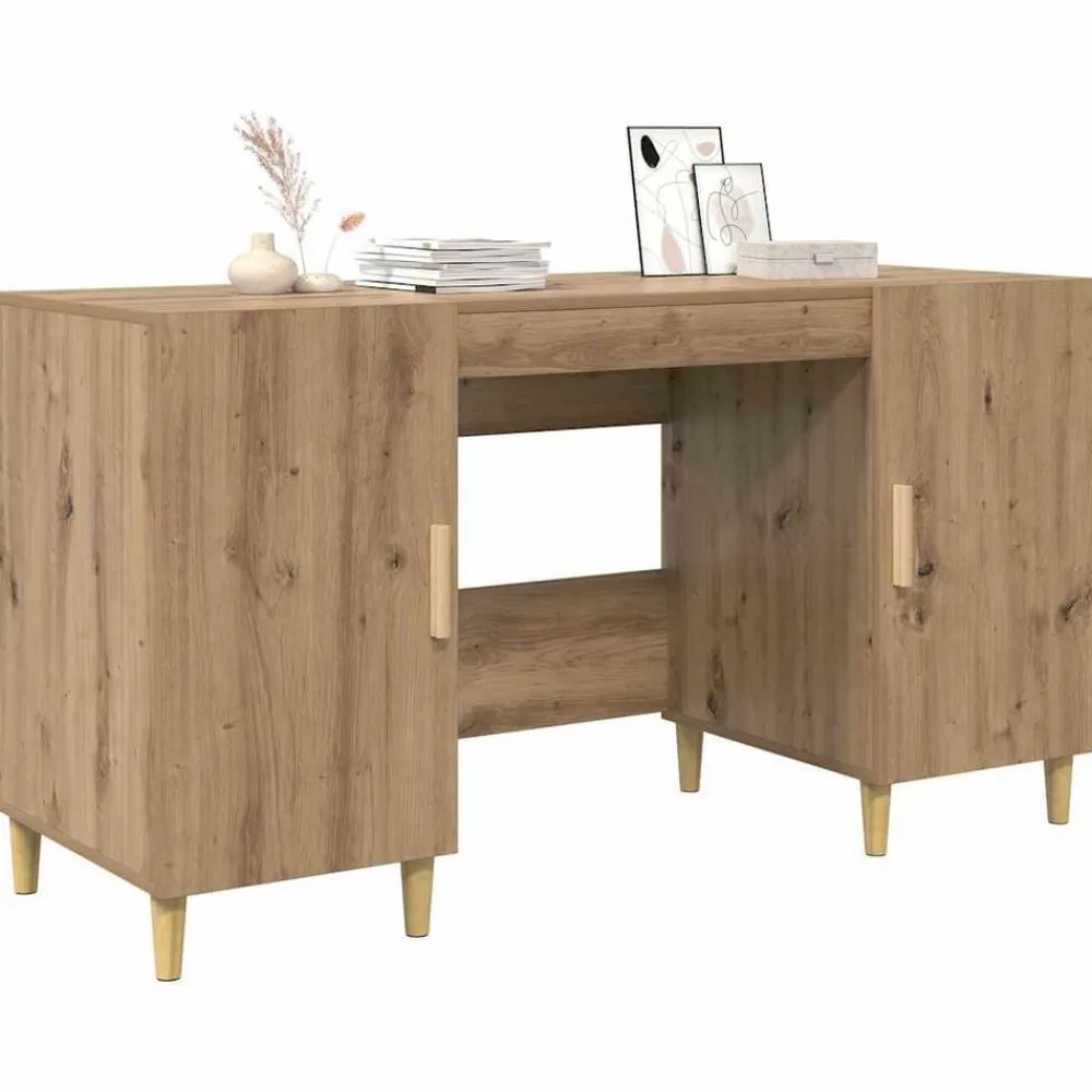 Meubles De Bureau-vidaXL Bureau Chêne artisanal 140 x 50 x 75 cm Bois d'ingénierie chêne artisanal