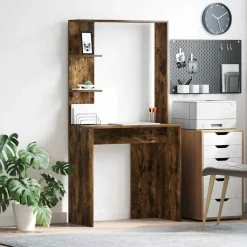 vidaXL Bureau Chêne fumé 78,5 x 37 x 154,5 cm Bois d'ingénierie