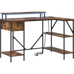 vidaXL Bureau Chêne fumé 120 x 79 x 86,5 cm Bois d'ingénierie
