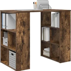 Meubles De Bureau-vidaXL Bureau Chêne fumé 90 x 50 x 75 cm Bois d'ingénierie Ch&ecirc;ne fumé