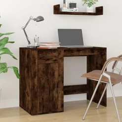 vidaXL Bureau Chêne fumé 100x49x75 cm Bois d'ingénierie