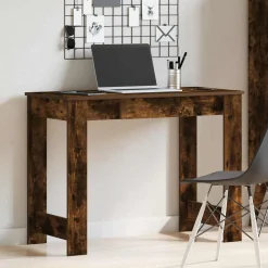 Meubles De Bureau-vidaXL Bureau chêne fumé 100x45x75 cm bois d'ingénierie Ch&ecirc;ne fumé