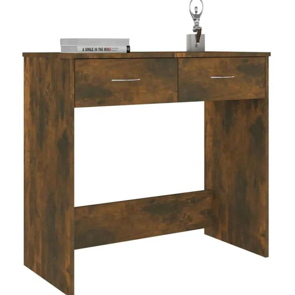 Meubles De Bureau-vidaXL Bureau Chêne fumé 80x40x75 cm Bois d'ingénierie Chêne fumé