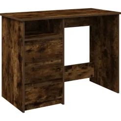 vidaXL Bureau chêne fumé 102x50x75 cm bois d'ingénierie