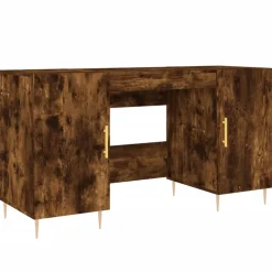 Meubles De Bureau-vidaXL Bureau chêne fumé 140x50x75 cm bois d'ingénierie Chêne fumé