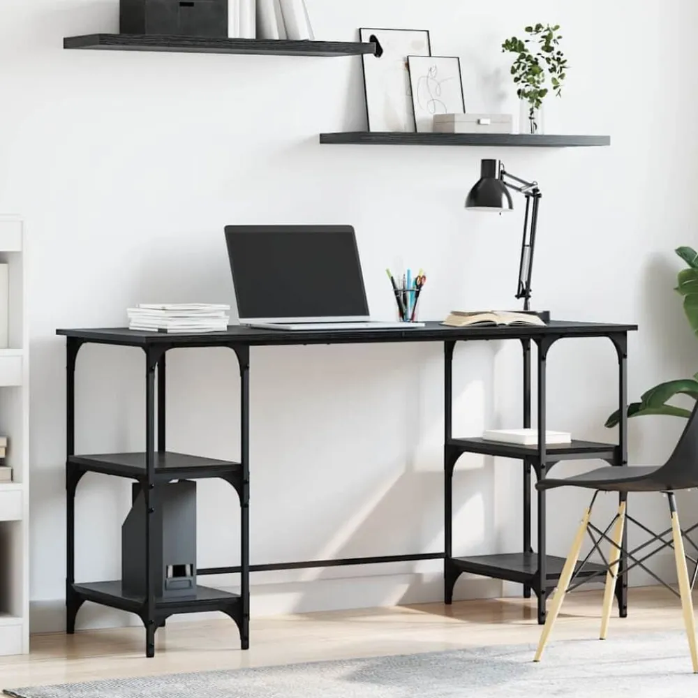 Meubles De Bureau-vidaXL Bureau Chêne noir 140 x 50 x 75 cm Bois d'ingénierie Chêne noir