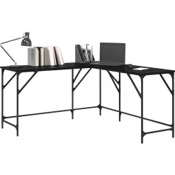 Meubles De Bureau-vidaXL Bureau Chêne noir 149 x 149 x 75 cm Bois d'ingénierie Ch&ecirc;ne noir