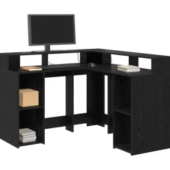 Meubles De Bureau-vidaXL Bureau Chêne noir 130 x 130 x 91 cm Bois d'ingénierie Ch&ecirc;ne noir