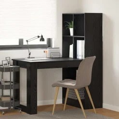 Meubles De Bureau-vidaXL Bureau Chêne noir 122 x 67 x 145 cm Bois d'ingénierie Ch&ecirc;ne noir