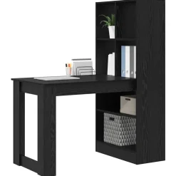 Meubles De Bureau-vidaXL Bureau Chêne noir 122 x 67 x 145 cm Bois d'ingénierie Ch&ecirc;ne noir