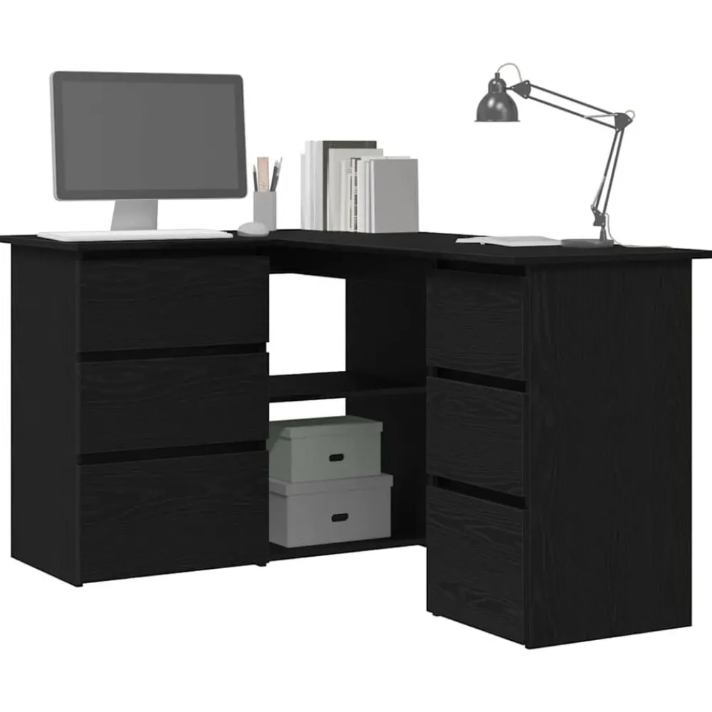 vidaXL Bureau Chêne noir 145 x 100 x 76 cm Bois d'ingénierie