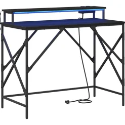 Meubles De Bureau-vidaXL Bureau Chêne noir 100 x 50 x 86,5 cm Bois d'ingénierie Ch&ecirc;ne noir