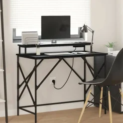 Meubles De Bureau-vidaXL Bureau Chêne noir 100 x 50 x 86,5 cm Bois d'ingénierie Ch&ecirc;ne noir