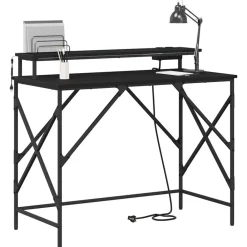 Meubles De Bureau-vidaXL Bureau Chêne noir 100 x 50 x 86,5 cm Bois d'ingénierie Ch&ecirc;ne noir