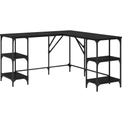 Meubles De Bureau-vidaXL Bureau Chêne noir 139 x 139 x 75 cm Bois d'ingénierie Ch&ecirc;ne noir