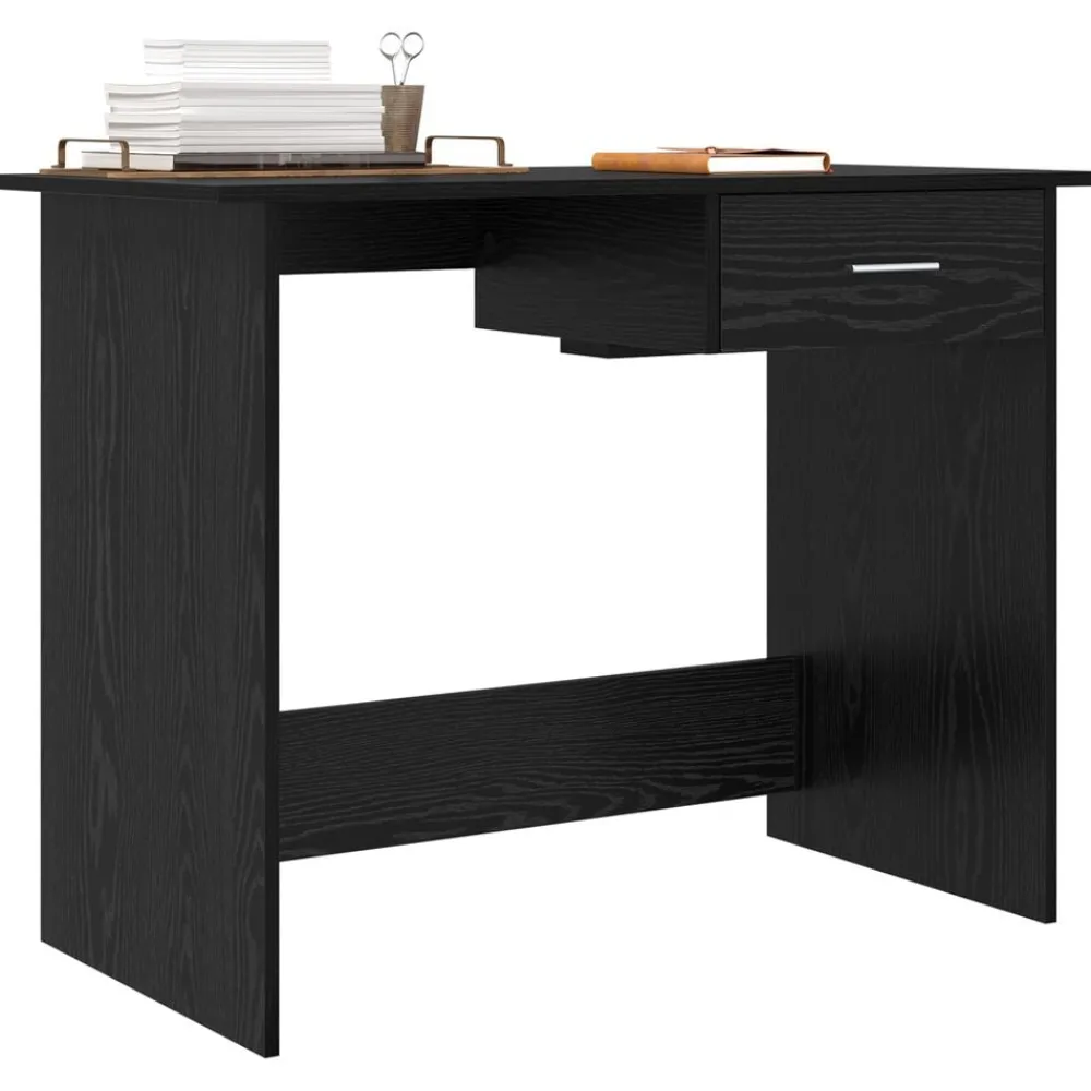vidaXL Bureau Chêne noir 100 x 50 x 76 cm Bois d'ingénierie