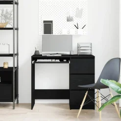 vidaXL Bureau chêne noir 90x45x76 cm bois d'ingénierie