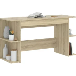 Meubles De Bureau-vidaXL Bureau chêne sonoma 140x50x75 cm bois d'ingénierie Ch&ecirc;ne sonoma