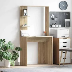 Meubles De Bureau-vidaXL Bureau Chêne Sonoma 78,5 x 37 x 154,5 cm Bois d'ingénierie Ch&ecirc;ne sonoma