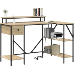 vidaXL Bureau Chêne Sonoma 120 x 79 x 86,5 cm Bois d'ingénierie