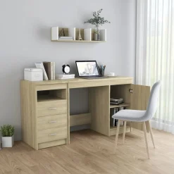 Meubles De Bureau-vidaXL Bureau Chêne sonoma 140x50x76 cm Bois d’ingénierie Ch&ecirc;ne sonoma