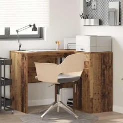 Meubles De Bureau-vidaXL Bureau d'angle avec tiroir 102 x 88 x 75 cm Bois ancien