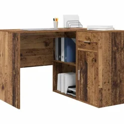 Meubles De Bureau-vidaXL Bureau d'angle avec tiroir 102 x 88 x 75 cm Bois ancien