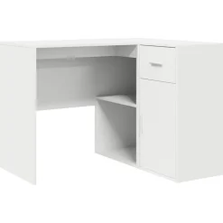 Meubles De Bureau-vidaXL Bureau d'angle avec tiroir 102 x 88 x 75 cm Blanc