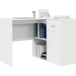 Meubles De Bureau-vidaXL Bureau d'angle avec tiroir 102 x 88 x 75 cm Blanc