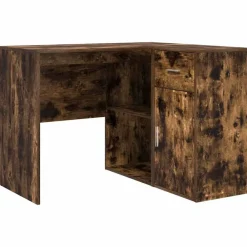 vidaXL Bureau d'angle avec tiroir Chêne fumé 102 x 88 x 75 cm