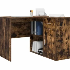 vidaXL Bureau d'angle avec tiroir Chêne fumé 102 x 88 x 75 cm