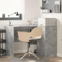 Meubles De Bureau-vidaXL Bureau d'angle avec tiroir 102 x 88 x 75 cm Gris béton